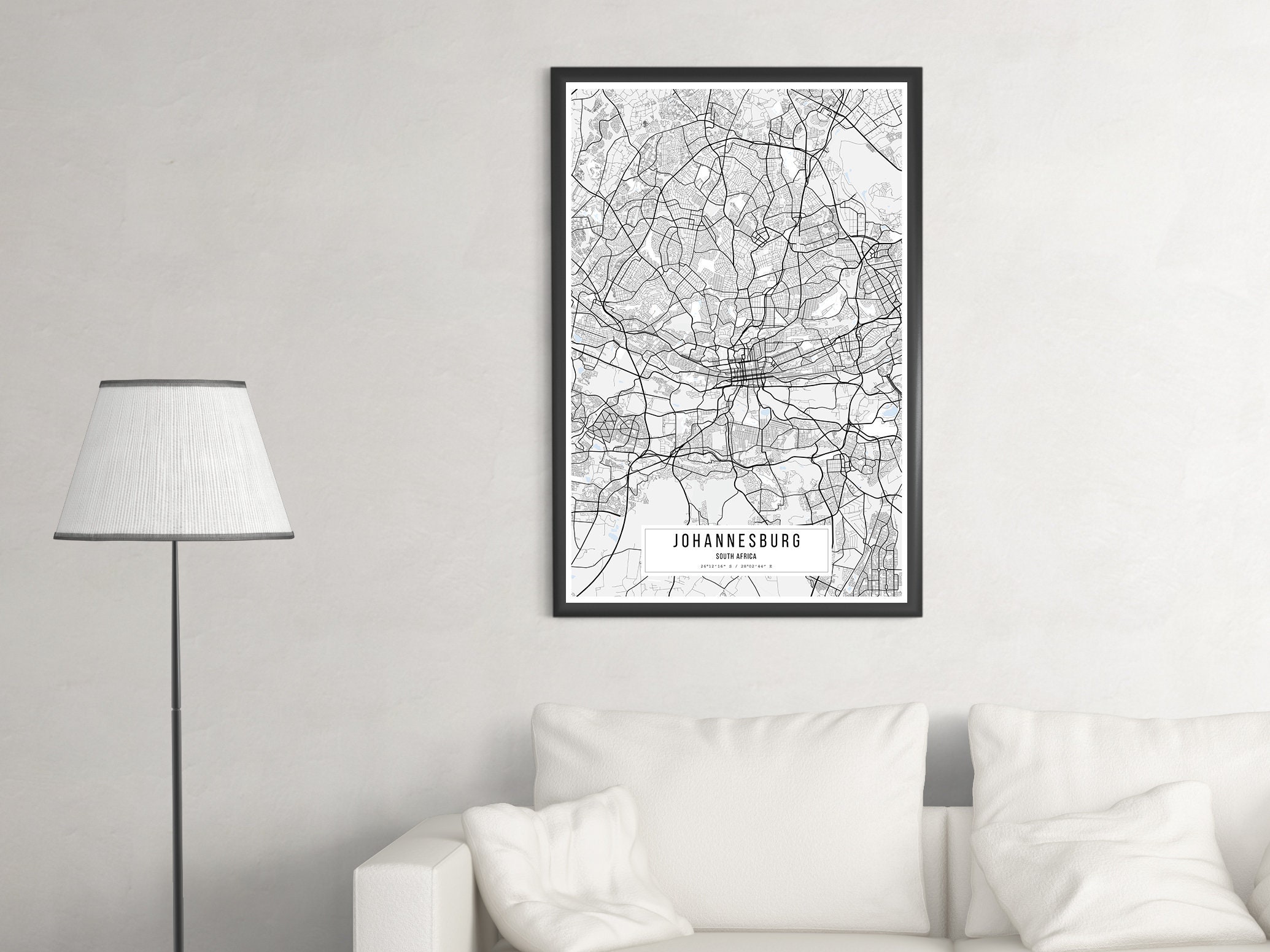 Johannesburg Map Poster Johannesburg City Map Poster - Etsy