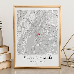 Benutzerdefinierte Karte Print Weihnachten Persönliches Geschenk wo wir uns getroffen haben Karte Jahrestag Valentinstag Geschenk wo alles begann Unser erstes Date Valentinstag Geschenk