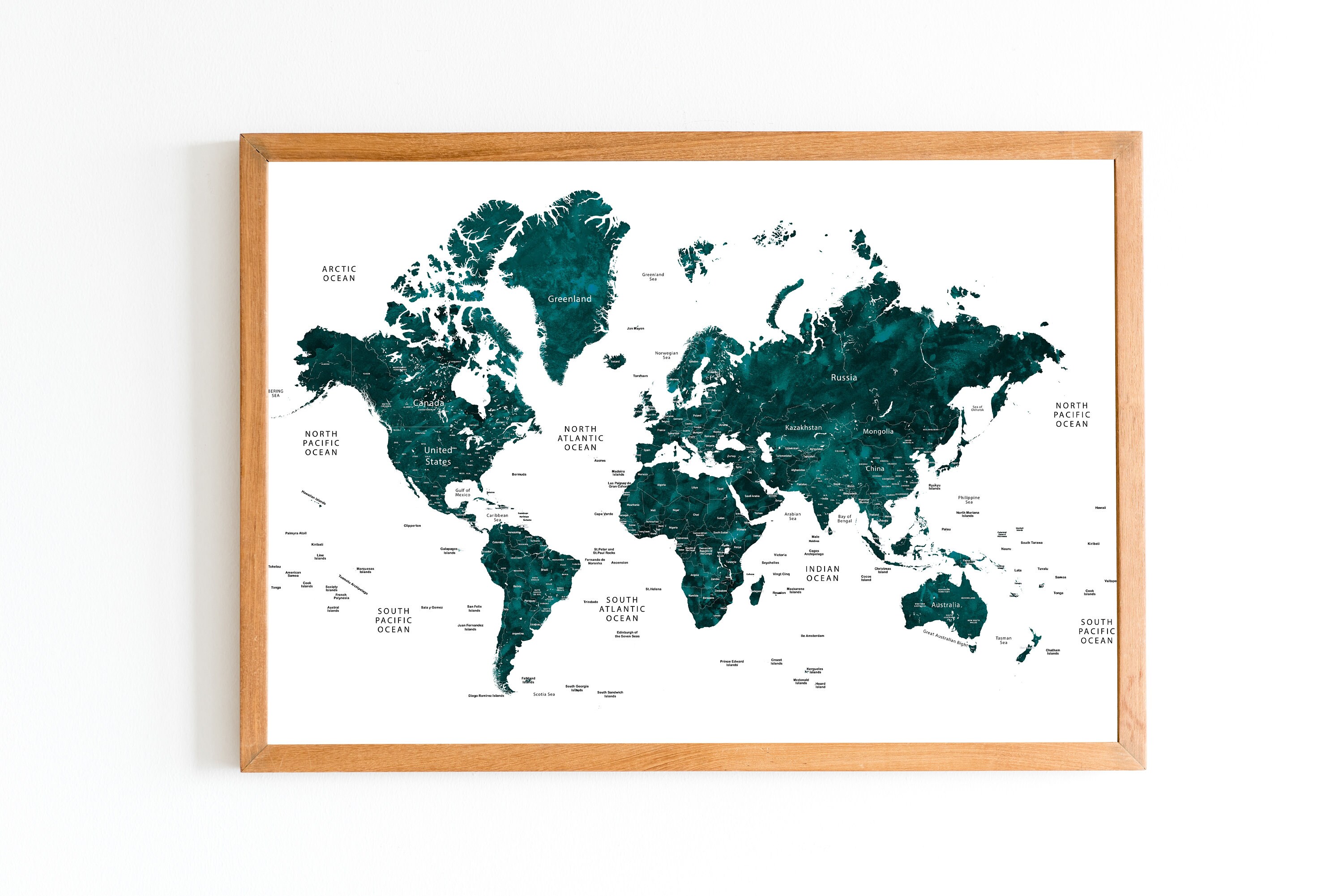 Watercolor World Map Print: Family Travel Canvas or Poster - Etsy