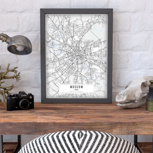 Moscow Map Poster, Moscow City Map Poster, Moscow City Sign, Russia Map Printable, Moscow Poster, Canvas Print
