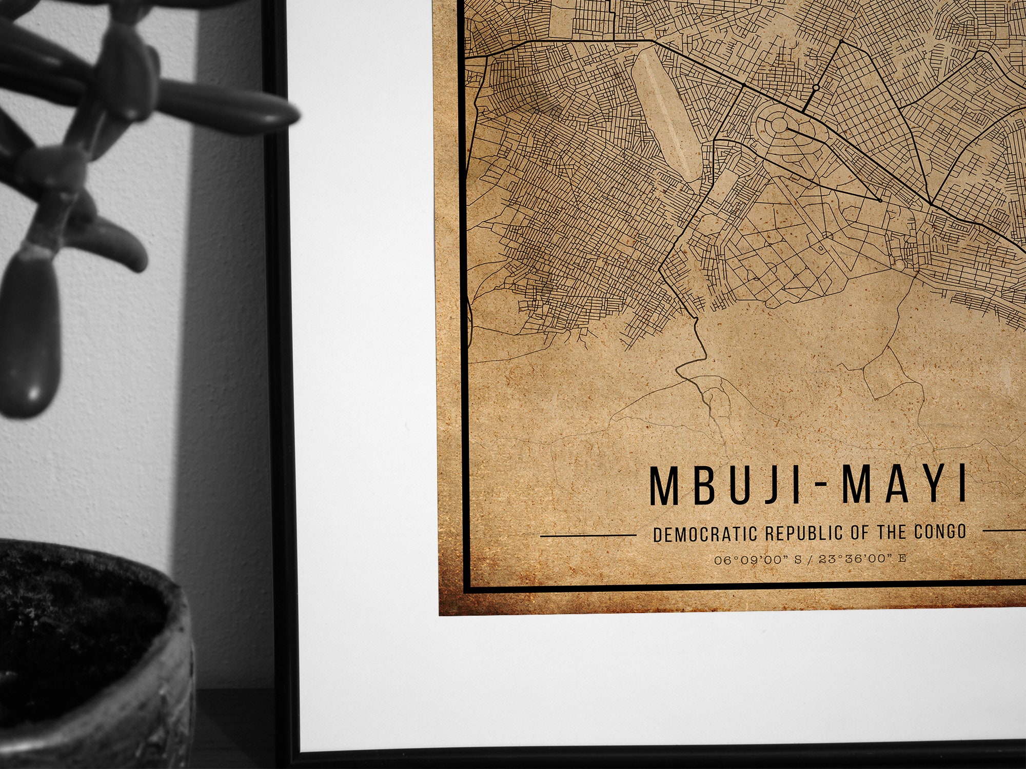 MbujiMayi Vintage Map Poster MbujiMayi Old Map Grunge Etsy