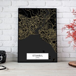 Istanbul Map Poster, Istanbul Gold Map Poster, Istanbul City Map, Istanbul Map Print, Istanbul Glitter Gold And Black Map, Turkey City Maps
