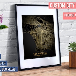 Impression de carte personnalisée, Art mural imprimable, Choisir un plan de la ville, Carte personnalisée Impression d’art mural, Carte personnalisée, Carte d’art mural, Cadeau de départ