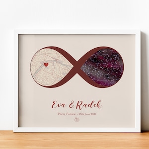 Mappa Dove ci siamo incontrati, Mappa stellare del cielo notturno, Il nostro primo appuntamento, Regalo di San Valentino, Mappa personalizzata, Mappa della costellazione, Regalo di anniversario, Regalo fidanzata