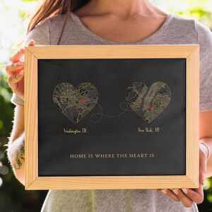 Regalo a lunga distanza, Mappa del cuore, Biglietto d'amore, Regalo d'addio, Stampa regalo personalizzata per allontanarsi, Regalo migliore amico, Regalo lontano, Stampa segnaposto