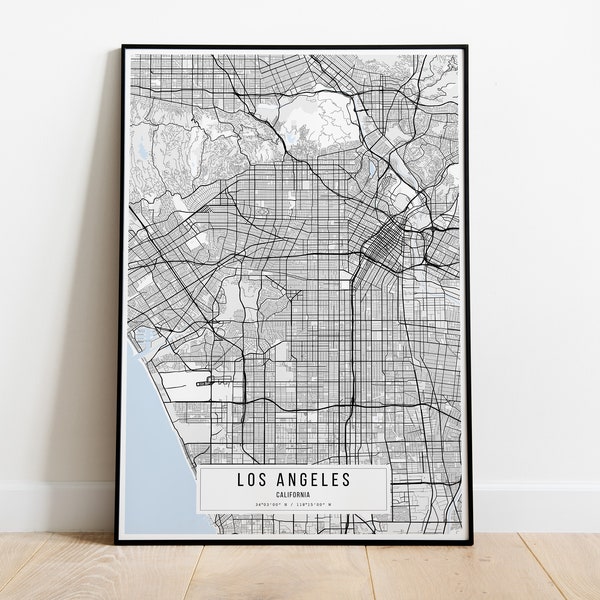 Los Angeles Map Poster, Los Angeles City Map Poster, Los Angeles City Sign, California City Map Print, Los Angeles Poster, Canvas Print