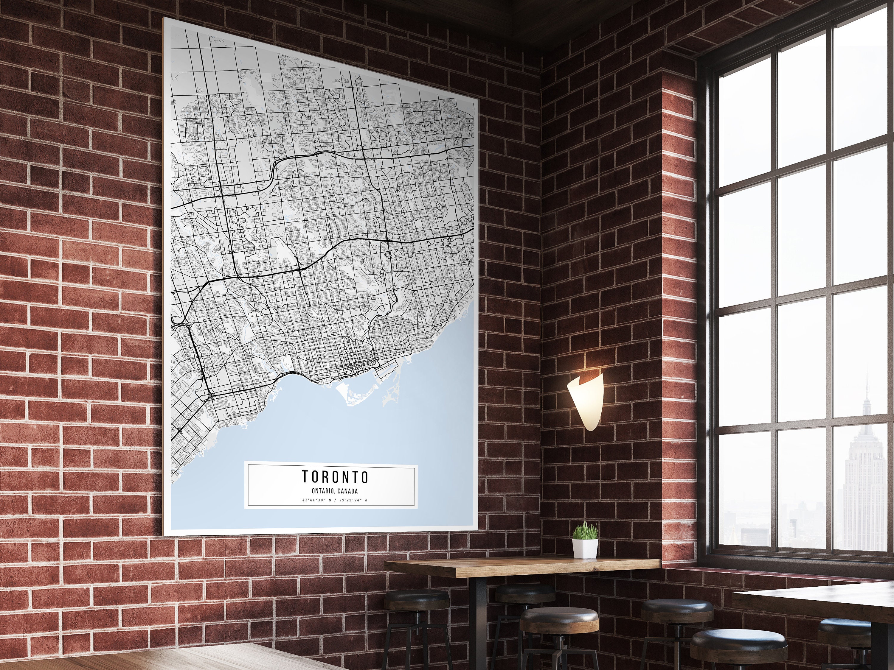 Toronto White Map Poster Toronto Home Decor Toronto Classic Etsy