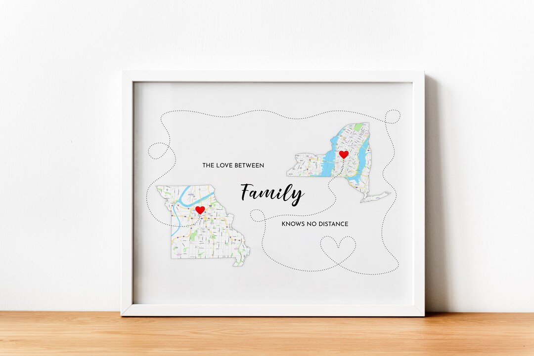Custom State Map Print: Long Distance Family Gift (digital File) - Etsy