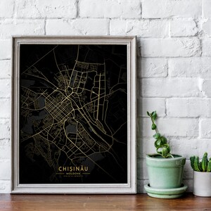 Chișinău Gold Map Poster, Chișinău City Poster, Chișinău Map Printable, Moldova Gift City Map, Chișinău Gold and Black Map, Chișinău Print