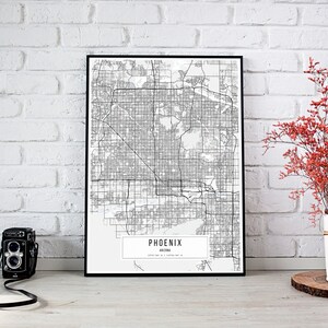 Phoenix Map Poster, Phoenix City Map Poster, Phoenix City Sign, Arizona ...