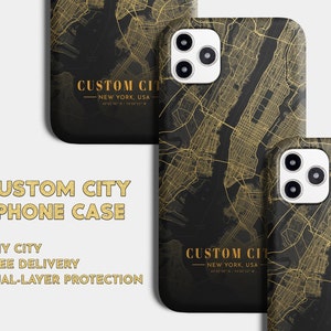 Funda personalizada para mapa de la ciudad Funda personalizada para iPhone 14 pro max Funda para teléfono con tendencia como cubierta resistente individual con mapa detallado Regalo de San Valentín