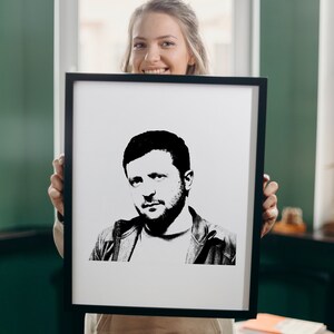 Zelensky Wall Art Print - President Of Ukraine Printable Wall Art - Stand With Ukraine Poster