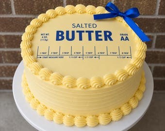 BUTTER edible image cake topper