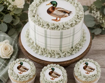 Mallard Duck edible image cake topper