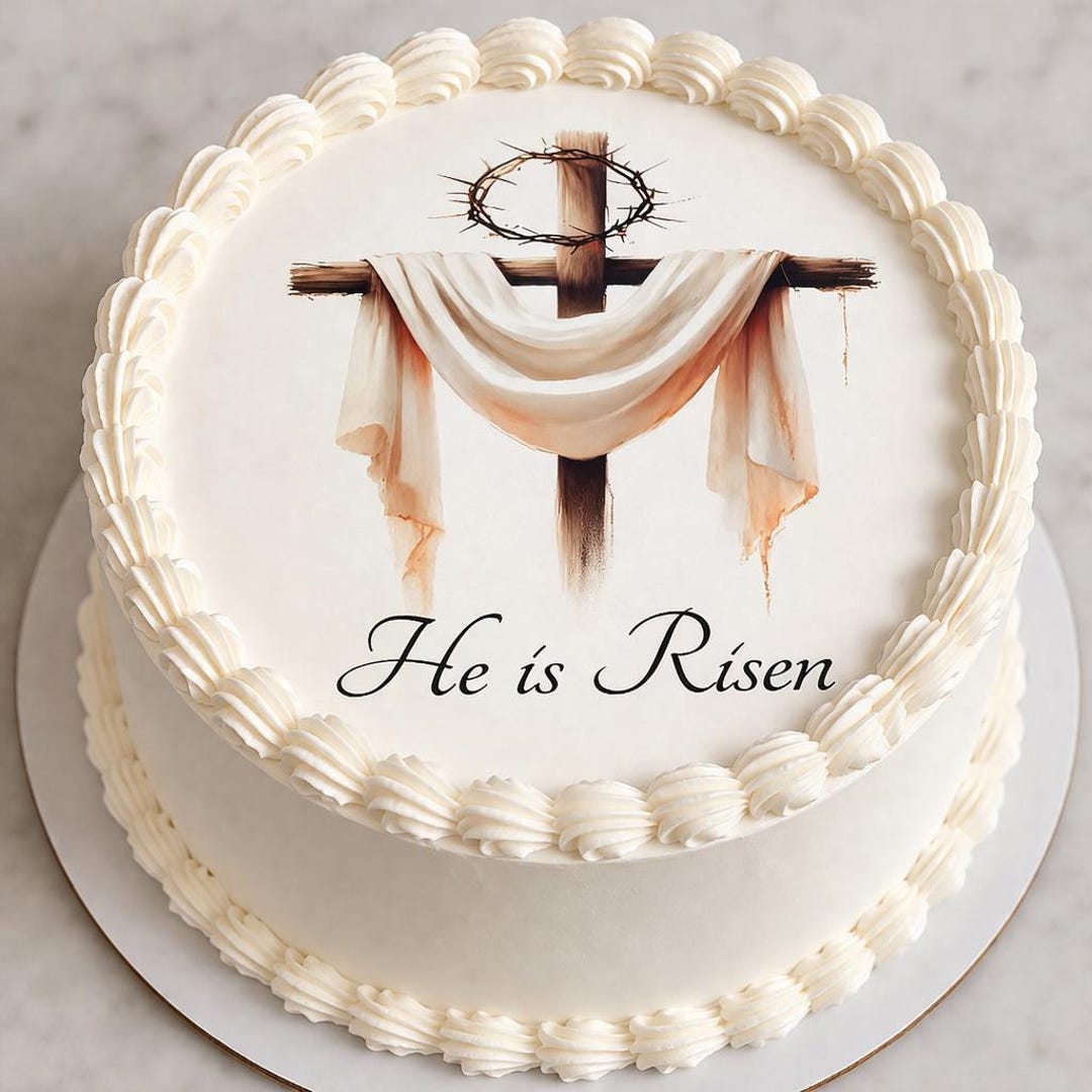He is Risen Edible Cake Topper – Christian Easter Cake Decoration - Etsy