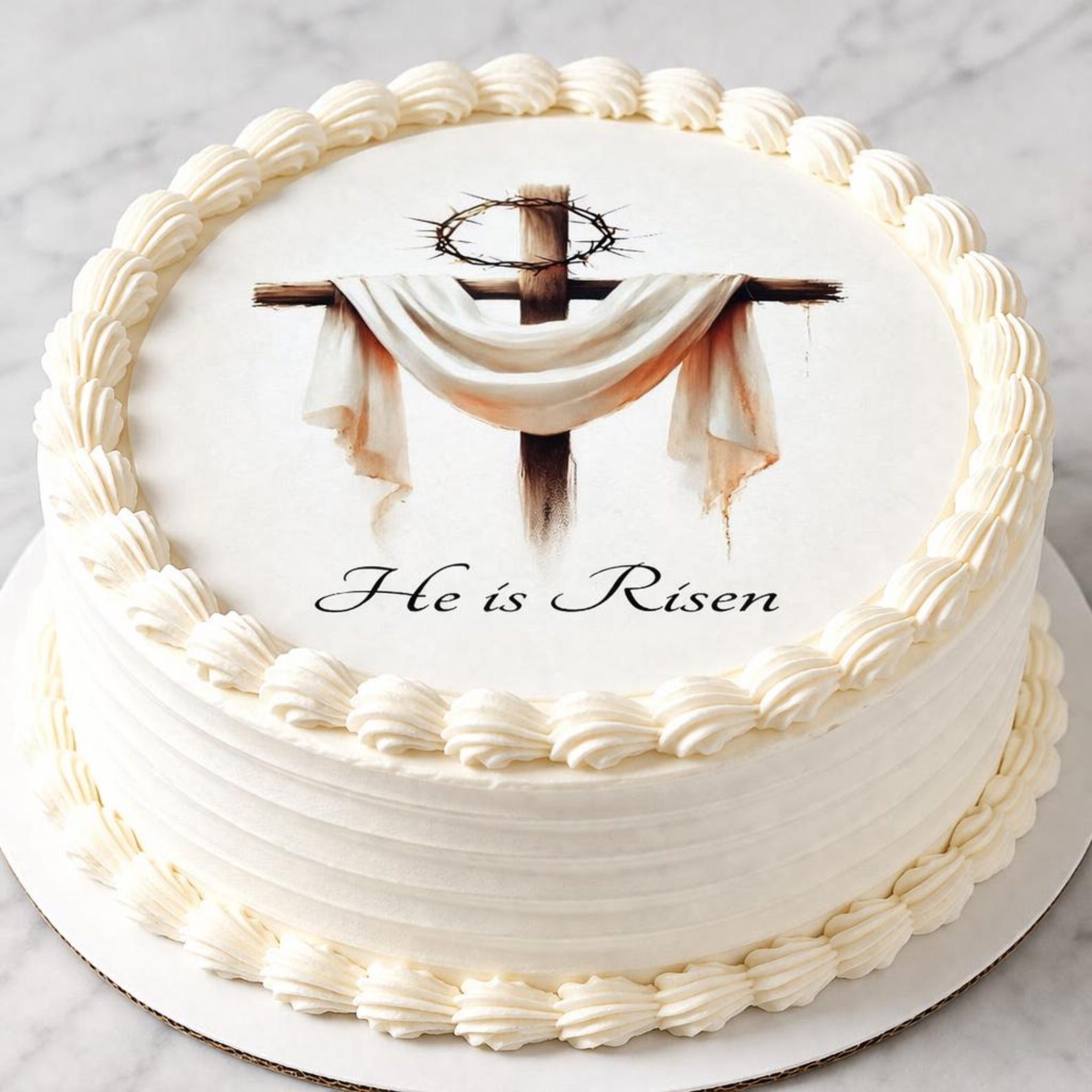 He is Risen Edible Cake Topper – Christian Easter Cake Decoration - Etsy