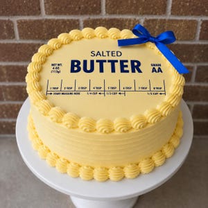 BUTTER edible image cake topper