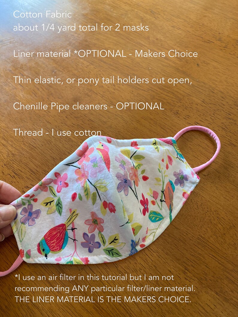 Best Cotton Face mask Sewing Pattern and Instruction for Men Etsy