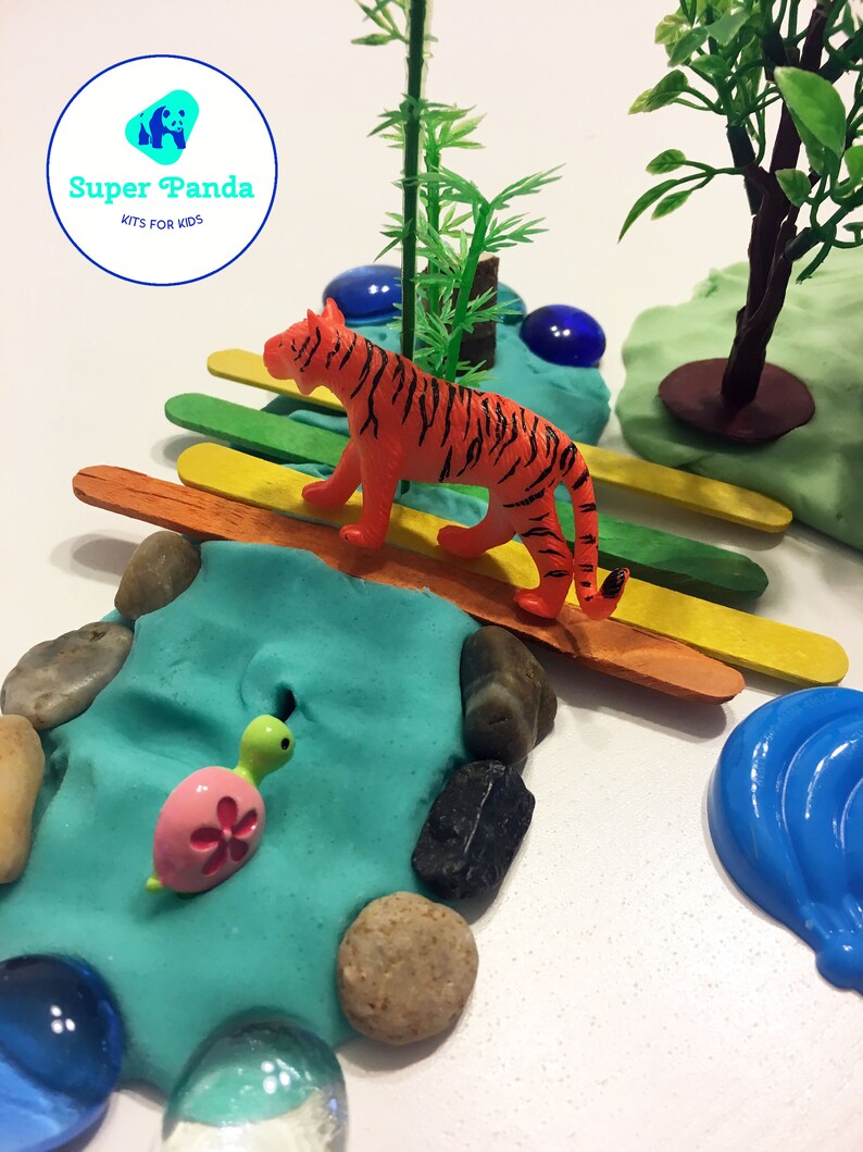 Animals|Loose Parts|Panda| Panda Play dough Sensory Kit|Montessori|Play dough Box|Zoo