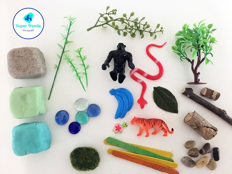 Animals|Loose Parts|Panda| Panda Play dough Sensory Kit|Montessori|Play dough Box|Zoo