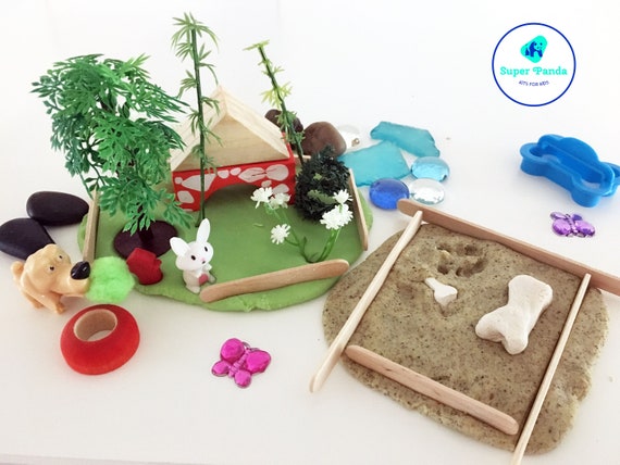 Pet Dog Park Play Dough Kit Puppy Sensory Kit Playdough