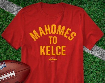 Mahomes a Kelce - Camiseta vintage - Equipo oficial de cabra - Fútbol de Kansas City
