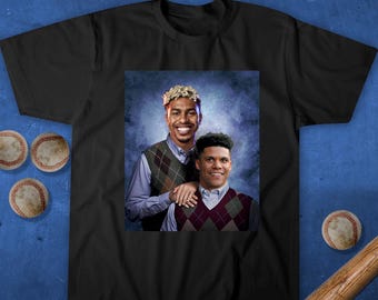 Lindor and Soto -  Stepbrothers - Black Tshirt - New York Baseball - Queens