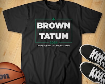 Brown Tatum &#39;24 - Black Campaign T-shirt - Official Goat Gear - Boston Basketball
