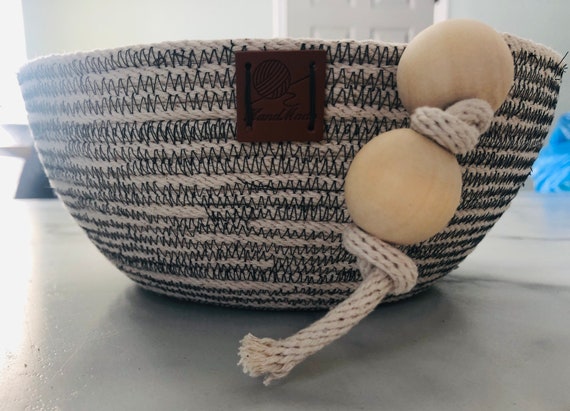 Large Rope Bowl Ropebasket Natural 1/4 Inch Cotton Rope Storage