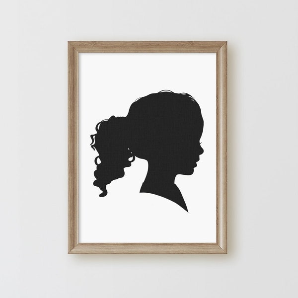 Digital Print: Unique Custom Silhouette Portrait From Your Photo Personalized Child Silhouette - available in multiple sizes