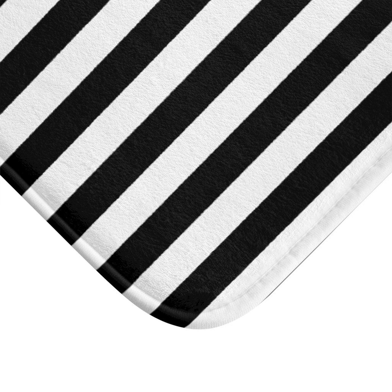 Black and White Striped Bath Mat Etsy