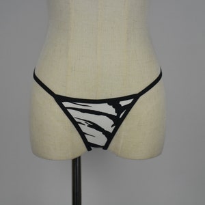 Zebra Print Low Cut G-String. Sexy G-String. Exotic Animal Print Lingerie.