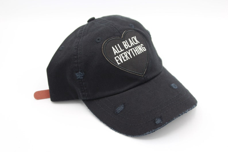 Black Dad Hat Distressed Dad Hat