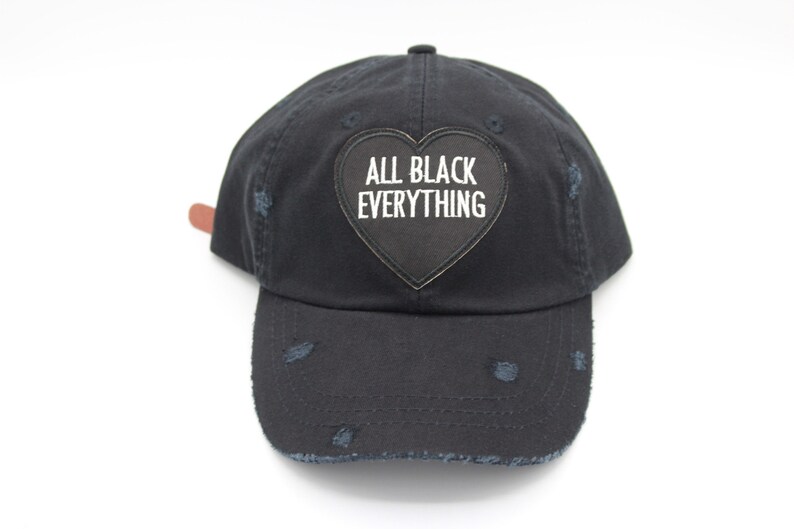 Black Dad Hat Distressed Dad Hat