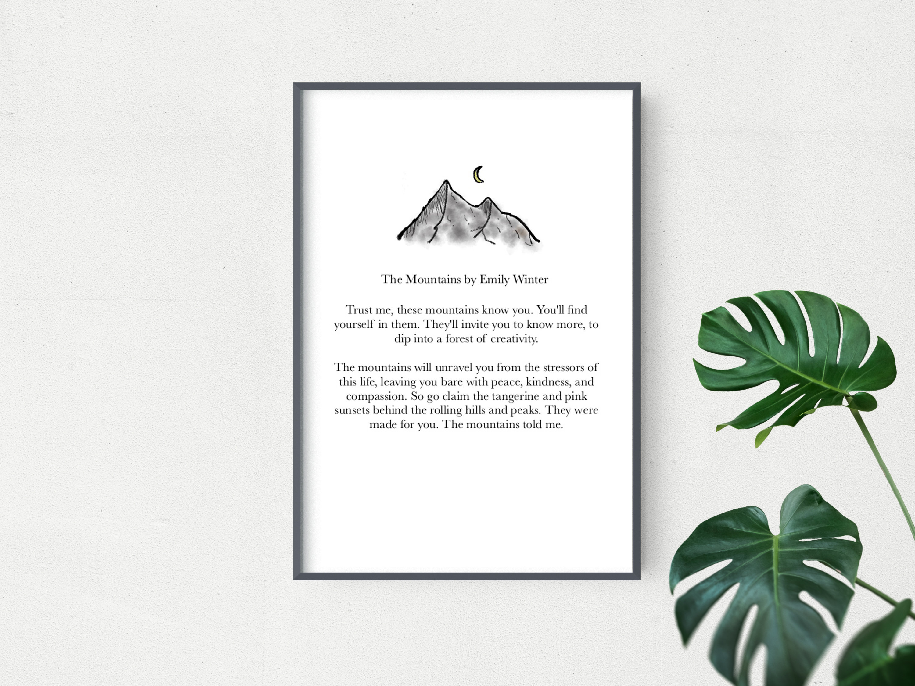 Mountain Poem Mountain wall art mountain prints nature Etsy