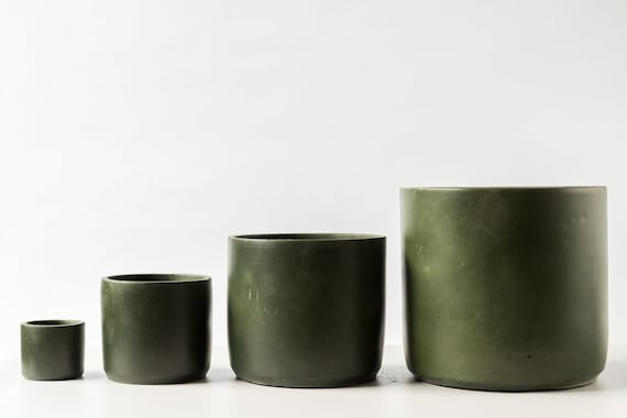 Handmade indoor plant pot | Dark Olive Green | 4 sizes