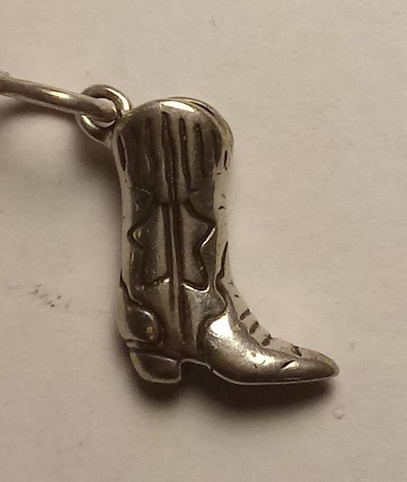 Vintage Sterling Silver Cowboy Boot Charm for Bracelet Jewelry Etsy
