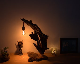 Wooden lamp/table lamp/wooden decoration/old wood lamp