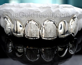 Silver Grillz 935 Argentium Custom Silver Diamond Dust Teeth Real Grillz