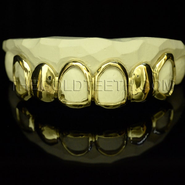 Grillz 10k,14k,18k Custom Gold Teeth Open Face Yellow Grillz Real Gold Grill