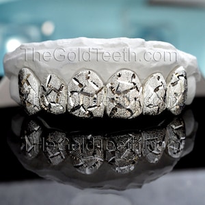 Custom Silver Grillz 935 Argentium Silver Diamond Dust Teeth Real Grillz