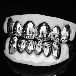 Sterling Silver Grillz 925 Silver Teeth Real Diamond Cut Custom Silver Grill