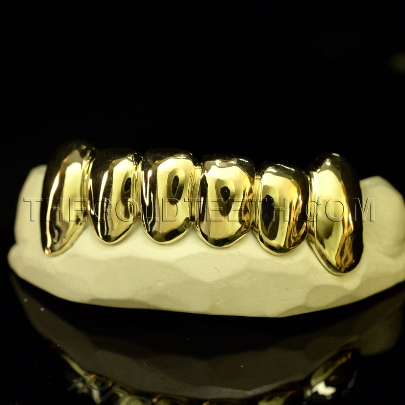 Gold Grillz 10k14k18k Custom Gold Teeth Solid Yellow Grillz Etsy