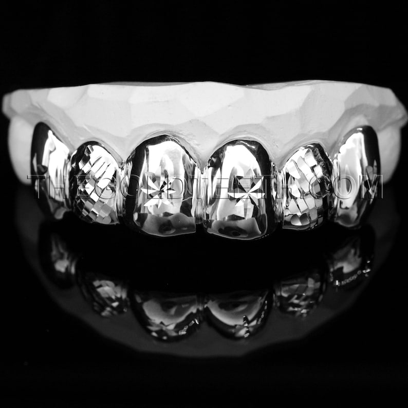 Sterling Silver Grillz 925 Silver Teeth Real Diamond Cut Etsy