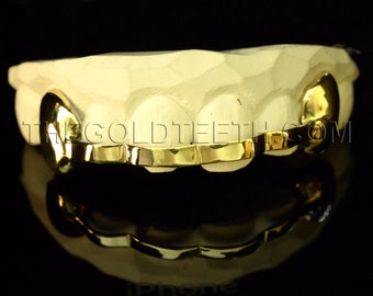 Bar Grillz 10k,14k,18k Custom Gold Teeth Yellow Grillz Real Gold Grill