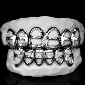 Silver Grillz 925 Sterling Silver Teeth Real Open Face Custom Silver Grill