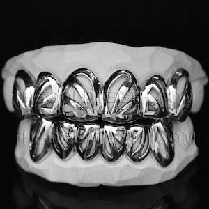 Custom Silver Grillz 925 Sterling Silver Teeth Real Open Face Silver Grill
