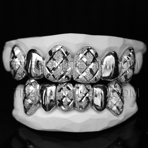 Custom Silver Grillz 925 Sterling Silver Teeth Real Diamond Etsy