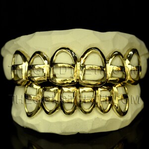 Gold Grillz 10k Gold Teeth Open Face Yellow Custom Grillz Real Gold Grill