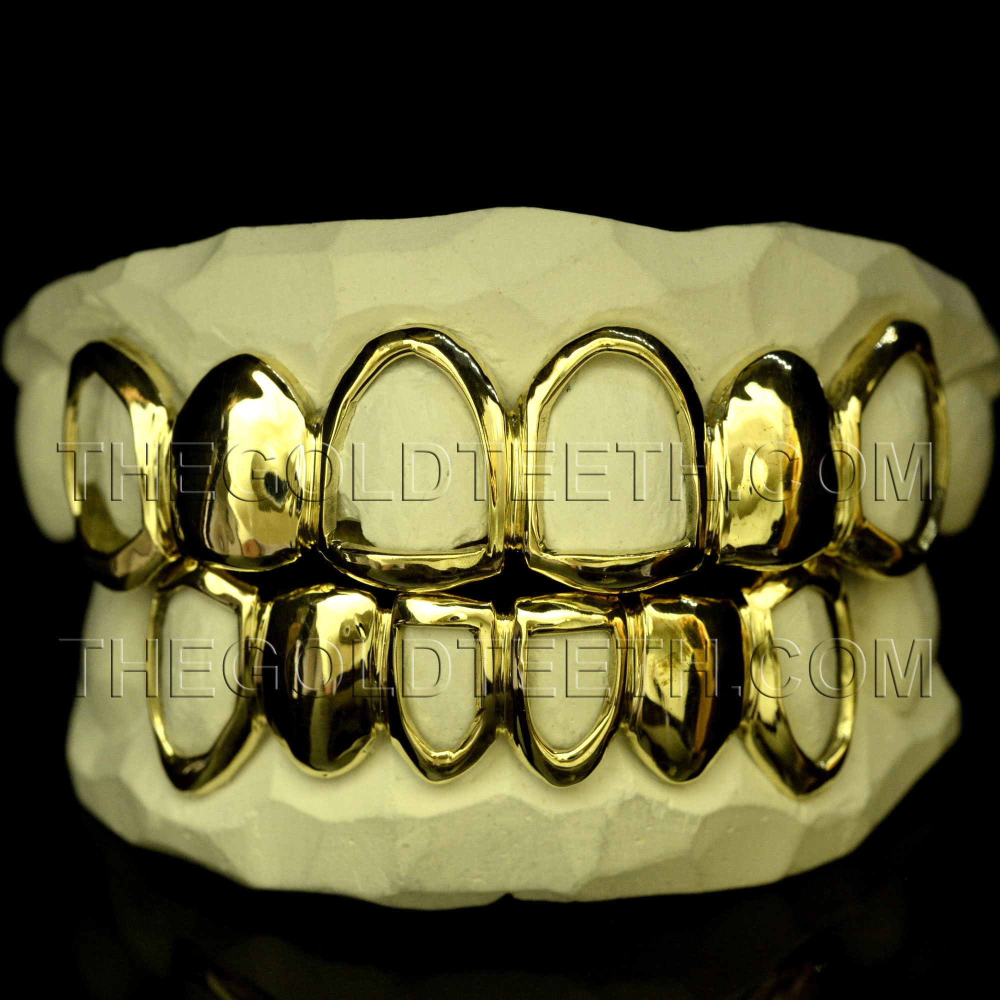 SOLID GOLD TWO TONE DIAMOND DUST GRILLZ – The Grill Masters ATL